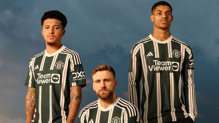 Jadon Sancho, Luke Shaw and Marcus Rashford are ready for business in Manchester United's new away kit