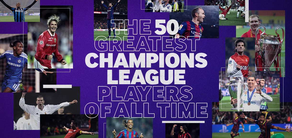 O ranking dos 50 melhores jogadores da Liga dos Campeões de todos os tempos.