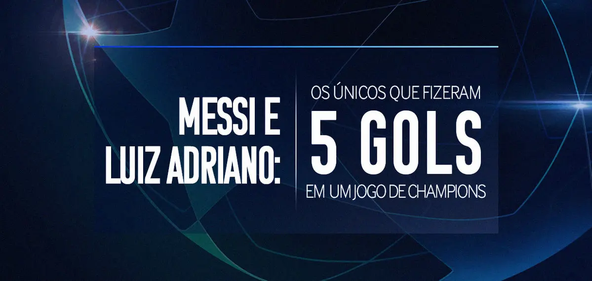 Messi e Luiz Adriano são os únicos que fizeram 5 gols em um jogo de Champions