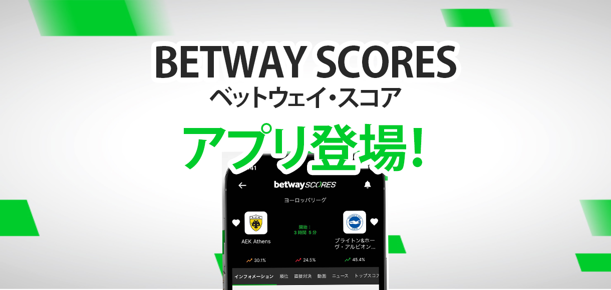 新スポーツデータ専用アプリ「Betway Scores」が登場！