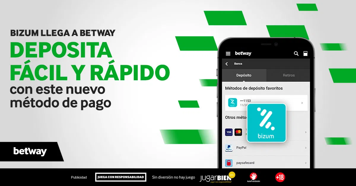Los depósitos con Bizum, ya disponibles en Betway